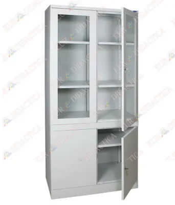 Dulap de depozitare substante chimice cu  2 usi din sticla si 2 metalice
