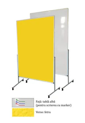 Panou/Perete despartitor multifunctional Alb/Galben (1800x1250mm)