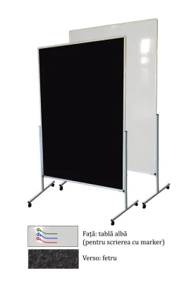 Panou/Perete despartitor multifunctional Alb/Negru (1800x1250mm)