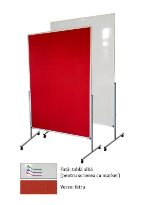 Panou/Perete despartitor multifunctional Alb/Rosu (1500x1250mm)