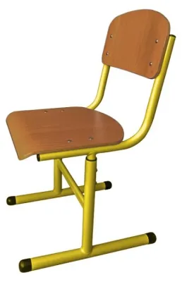 Scaun scolar, cu inaltimea reglabila (HPL, structura galbena)