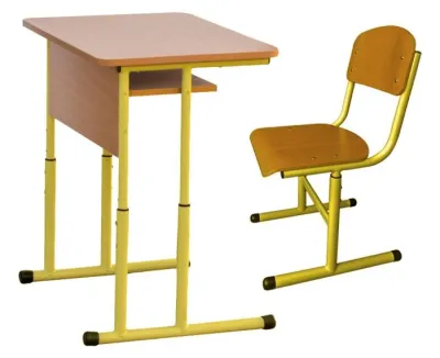 Set mobilier scolar individual reglabil (structura galbena)
