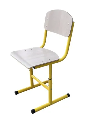 Scaun scolar model 32182, cu inaltimea reglabila (HPL, structura galbena)