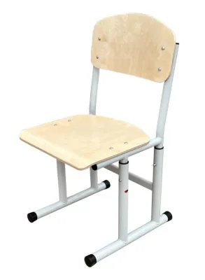 Scaun scolar model 90109 cu inaltime reglabila ( placaj lacuit, structura gri)