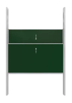 Tabla scolara verde cu 2 suprafete culisante pe verticala de (2000x1000mm)