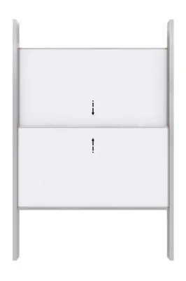 Tabla scolara alba cu 2 suprafete culisante pe verticala de (2000x1000mm)