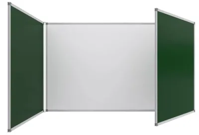 Tabla scolara triptica combinata verde-alb-verde, magnetica (2000x1200/4000mm)